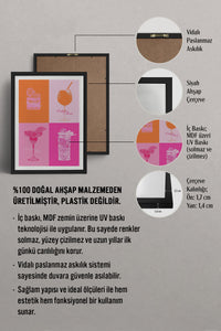 HOMEPACK Ahşap Çerçeveli Tablo Çerçeveli Poster Sanatsal Modern Duvar Dekoru TK-754