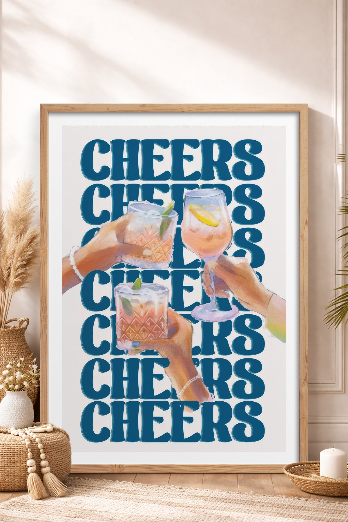 HOMEPACK Ahşap Çerçeveli Tablo Çerçeveli Poster Sanatsal Modern Duvar Dekoru TK-756