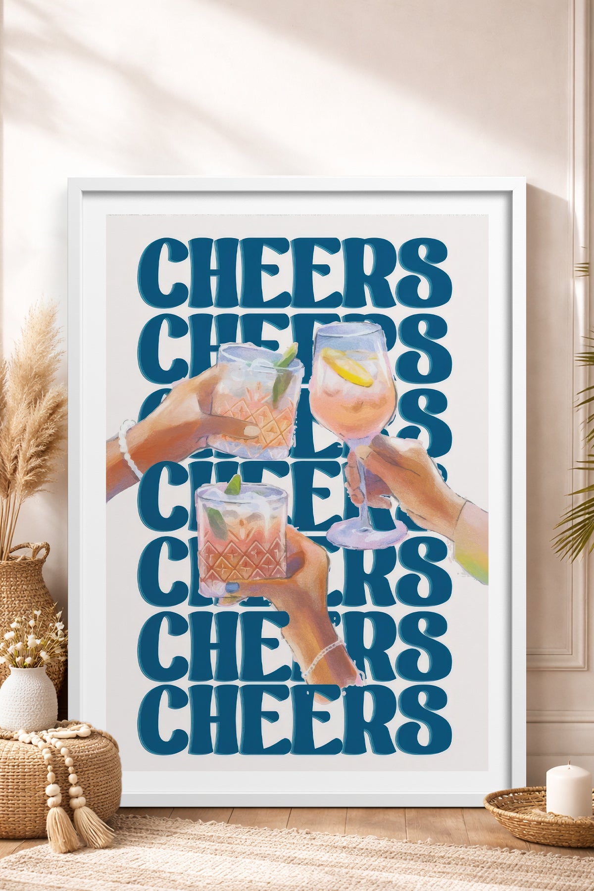 HOMEPACK Ahşap Çerçeveli Tablo Çerçeveli Poster Sanatsal Modern Duvar Dekoru TK-756
