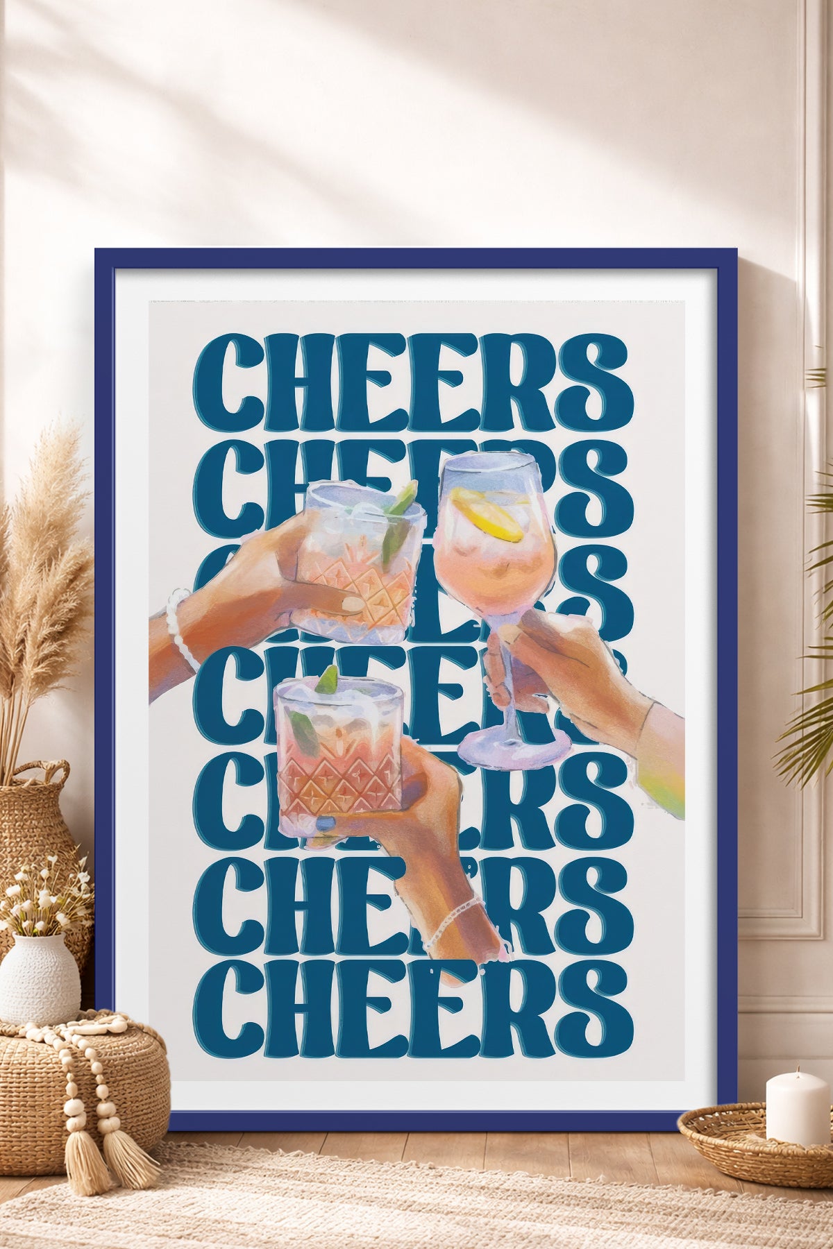 HOMEPACK Ahşap Çerçeveli Tablo Çerçeveli Poster Sanatsal Modern Duvar Dekoru TK-756