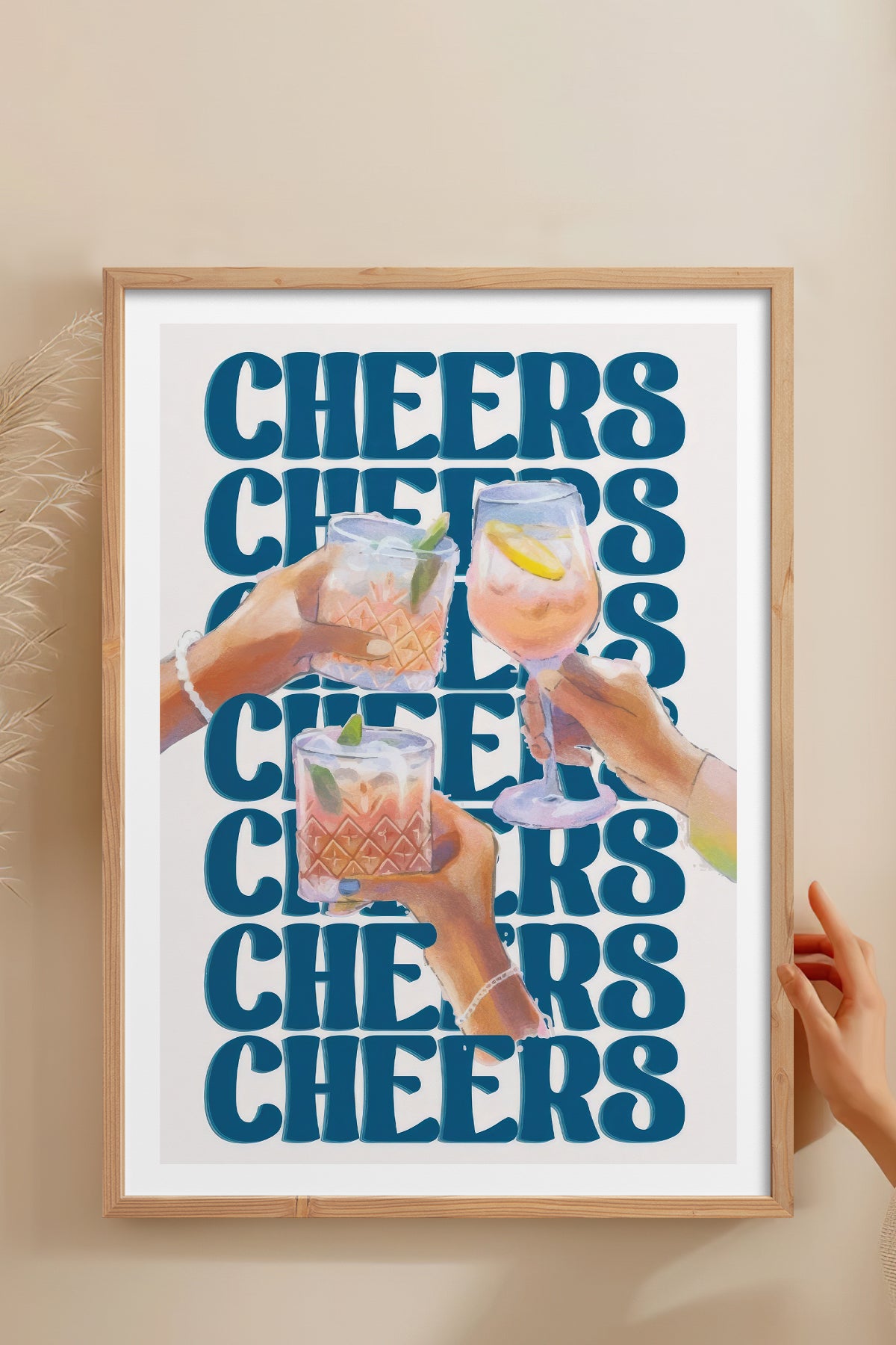 HOMEPACK Ahşap Çerçeveli Tablo Çerçeveli Poster Sanatsal Modern Duvar Dekoru TK-756