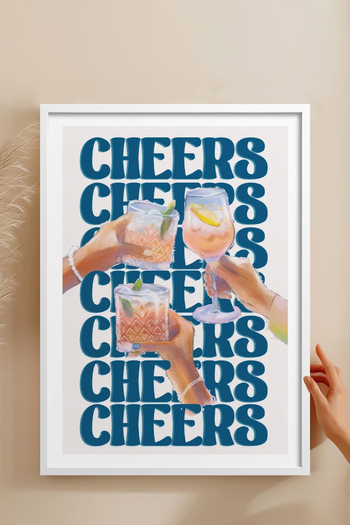 HOMEPACK Ahşap Çerçeveli Tablo Çerçeveli Poster Sanatsal Modern Duvar Dekoru TK-756