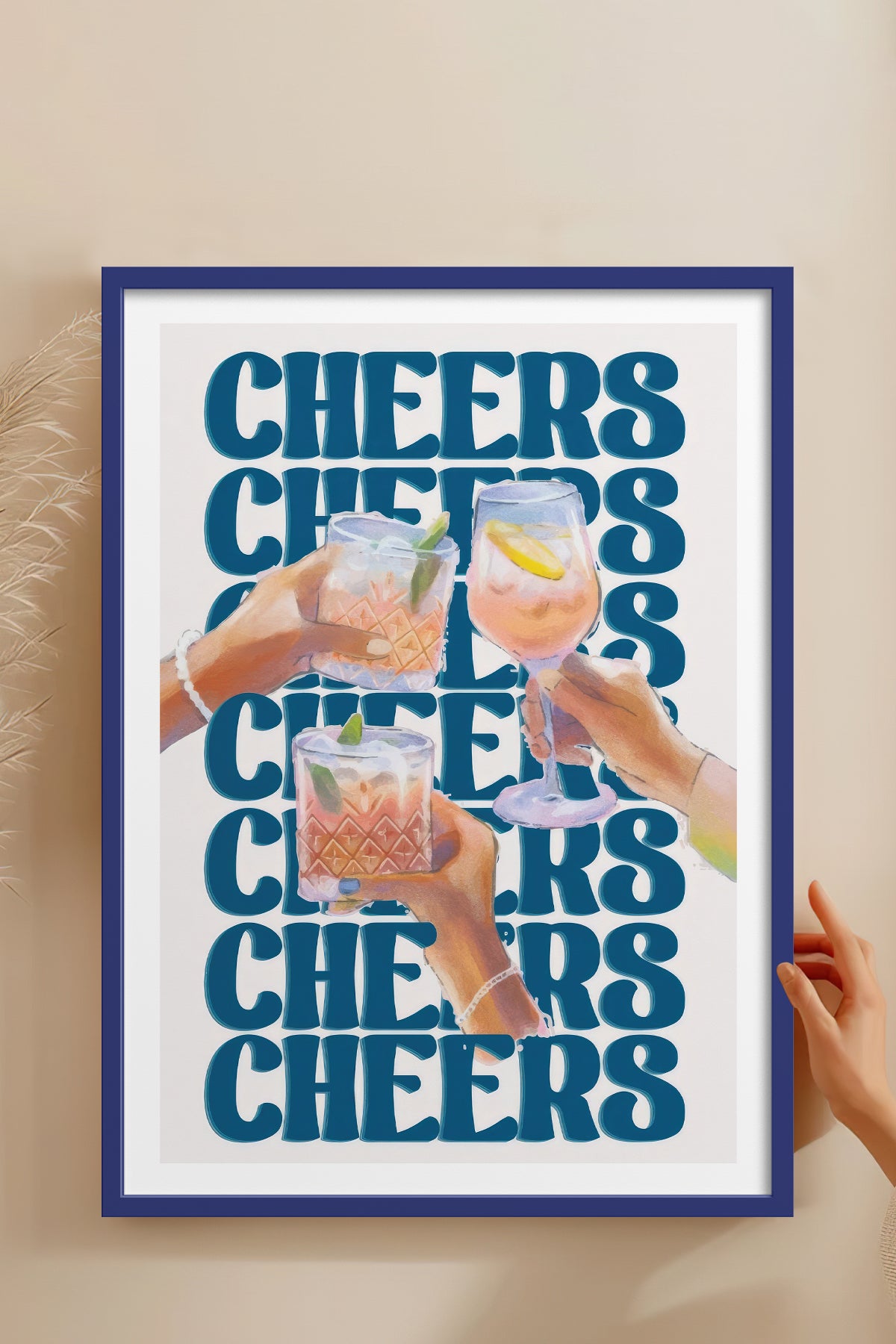 HOMEPACK Ahşap Çerçeveli Tablo Çerçeveli Poster Sanatsal Modern Duvar Dekoru TK-756