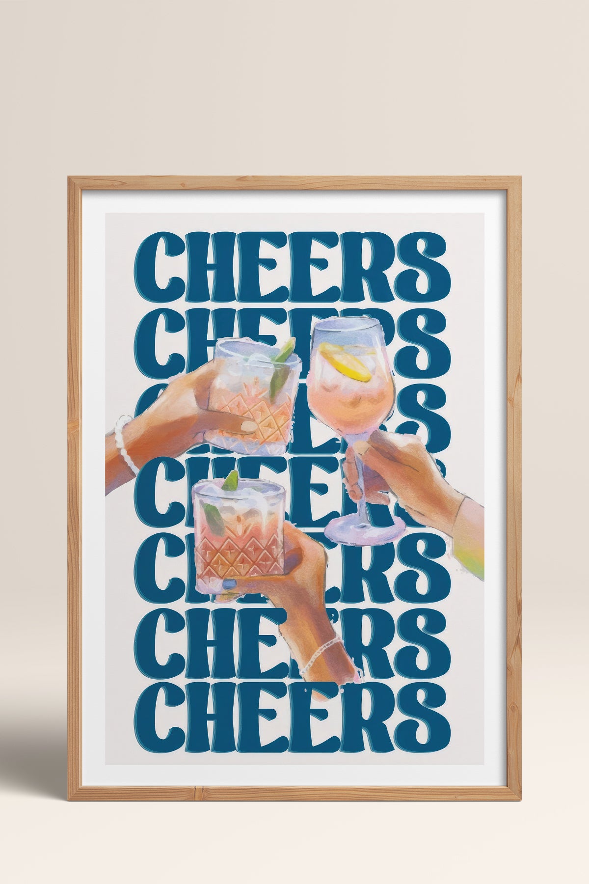 HOMEPACK Ahşap Çerçeveli Tablo Çerçeveli Poster Sanatsal Modern Duvar Dekoru TK-756