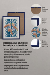HOMEPACK Ahşap Çerçeveli Tablo Çerçeveli Poster Sanatsal Modern Duvar Dekoru TK-756