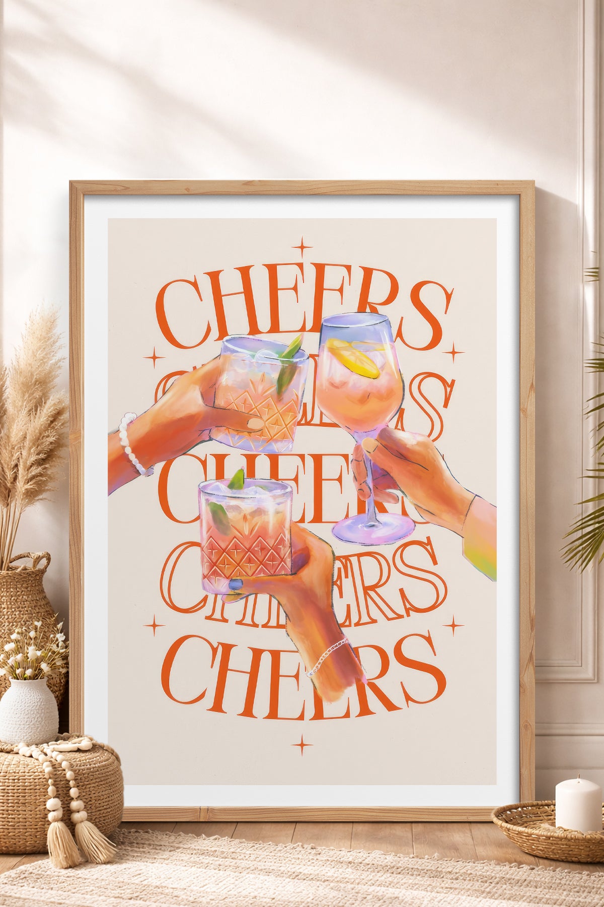 HOMEPACK Ahşap Çerçeveli Tablo Çerçeveli Poster Sanatsal Modern Duvar Dekoru TK-757