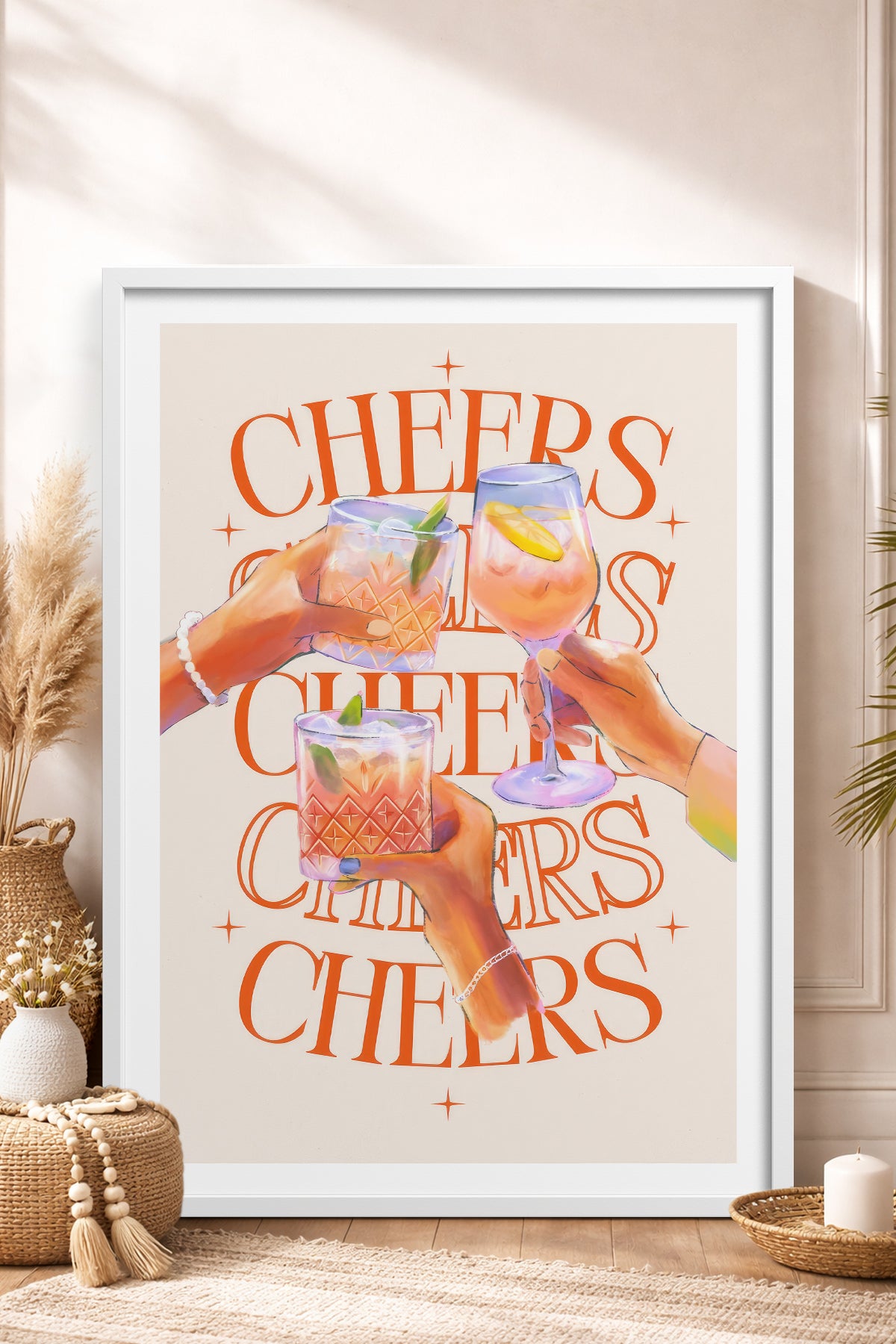HOMEPACK Ahşap Çerçeveli Tablo Çerçeveli Poster Sanatsal Modern Duvar Dekoru TK-757