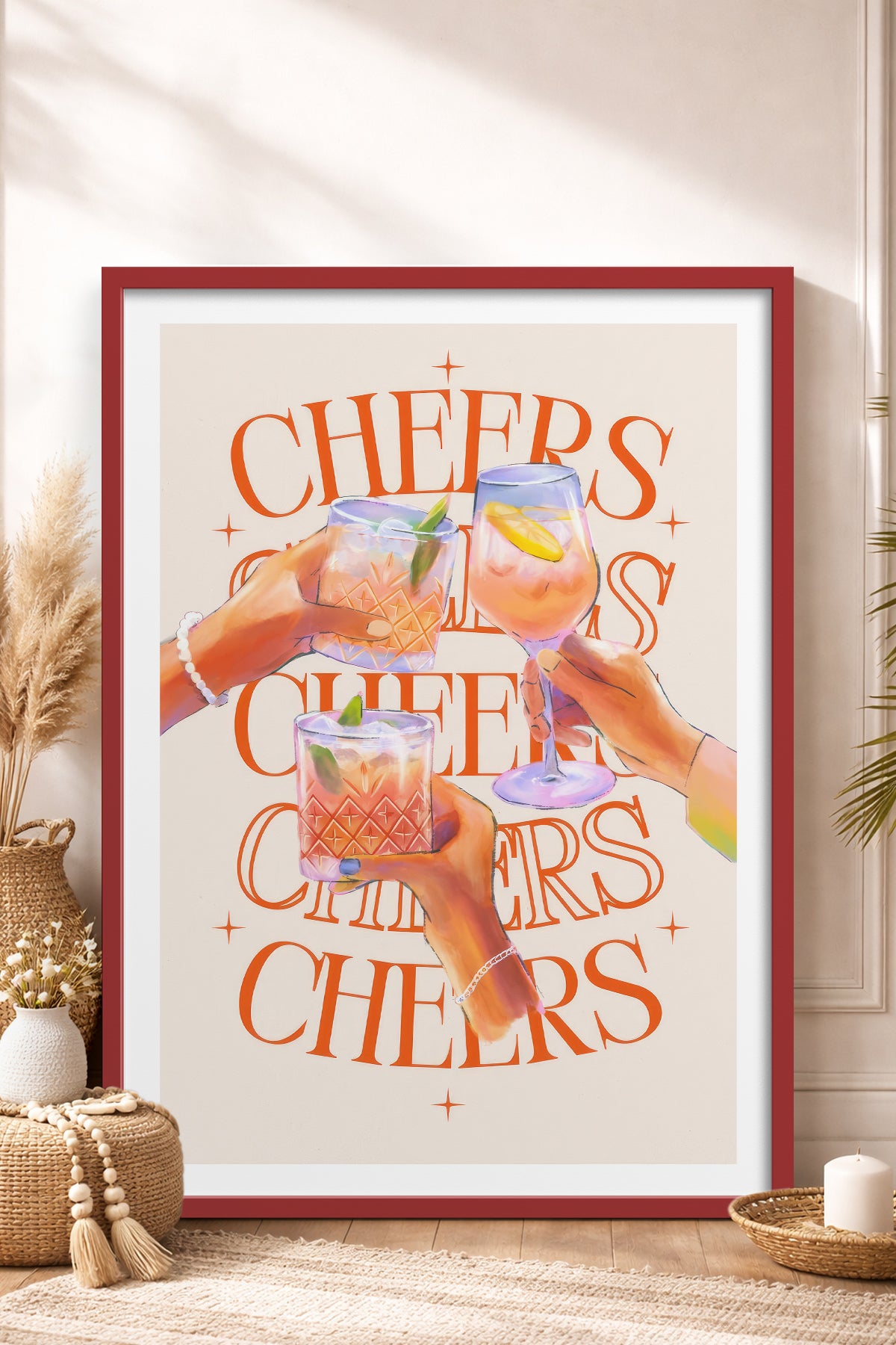 HOMEPACK Ahşap Çerçeveli Tablo Çerçeveli Poster Sanatsal Modern Duvar Dekoru TK-757