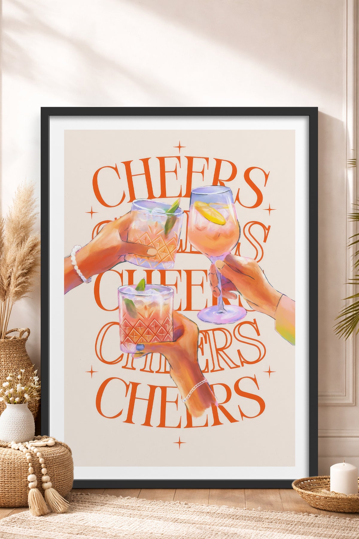 HOMEPACK Ahşap Çerçeveli Tablo Çerçeveli Poster Sanatsal Modern Duvar Dekoru TK-757