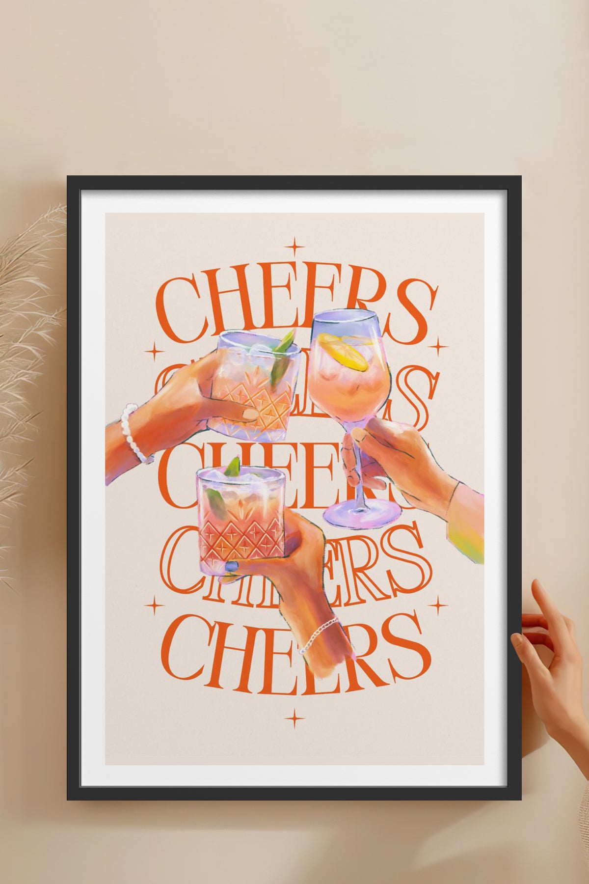 HOMEPACK Ahşap Çerçeveli Tablo Çerçeveli Poster Sanatsal Modern Duvar Dekoru TK-757