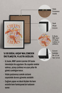 HOMEPACK Ahşap Çerçeveli Tablo Çerçeveli Poster Sanatsal Modern Duvar Dekoru TK-757