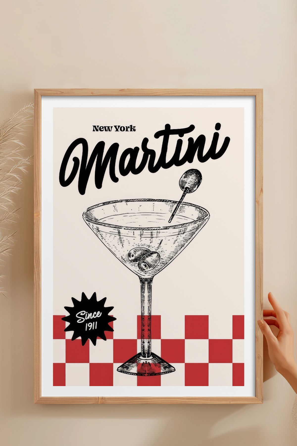 HOMEPACK Ahşap Çerçeveli Tablo Çerçeveli Poster Sanatsal Modern Duvar Dekoru TK-758