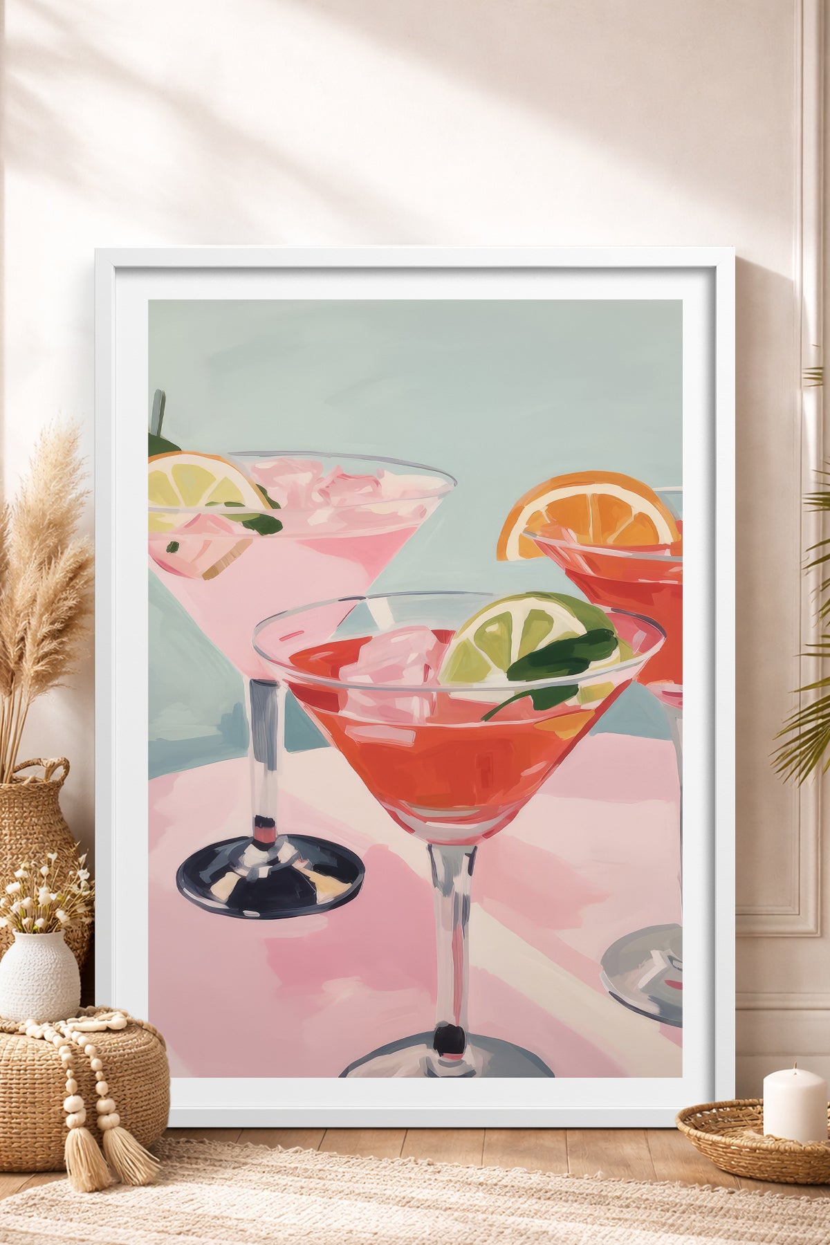 HOMEPACK Ahşap Çerçeveli Tablo Çerçeveli Poster Sanatsal Modern Duvar Dekoru TK-761
