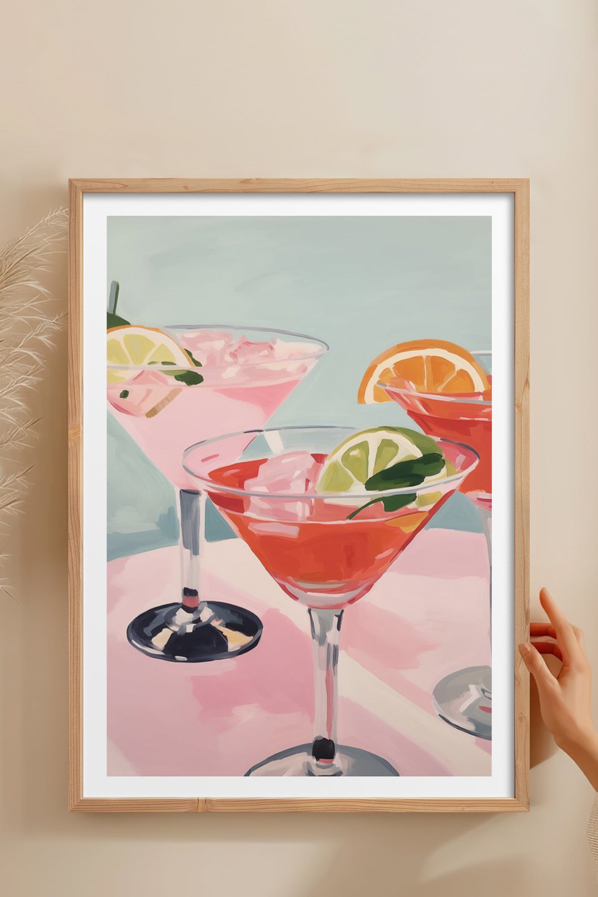 HOMEPACK Ahşap Çerçeveli Tablo Çerçeveli Poster Sanatsal Modern Duvar Dekoru TK-761