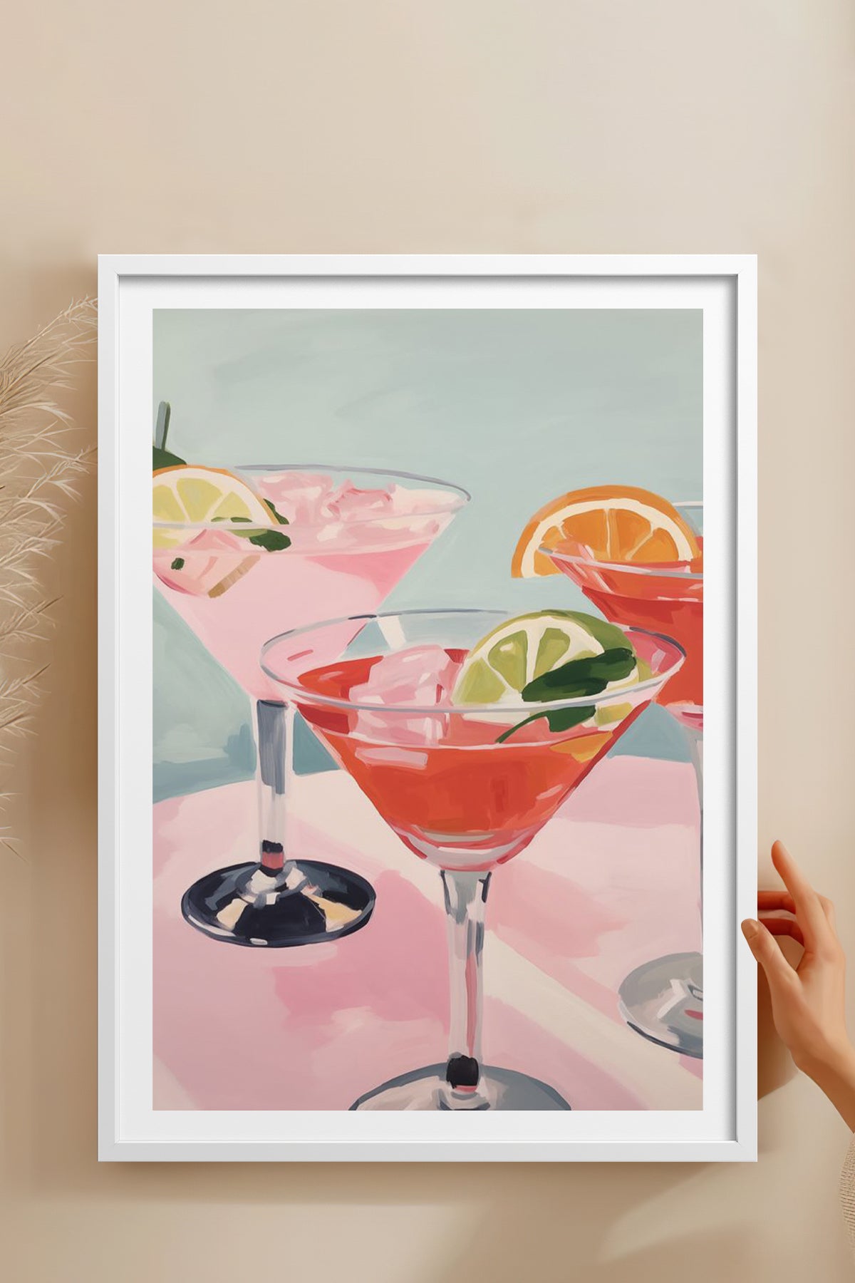 HOMEPACK Ahşap Çerçeveli Tablo Çerçeveli Poster Sanatsal Modern Duvar Dekoru TK-761