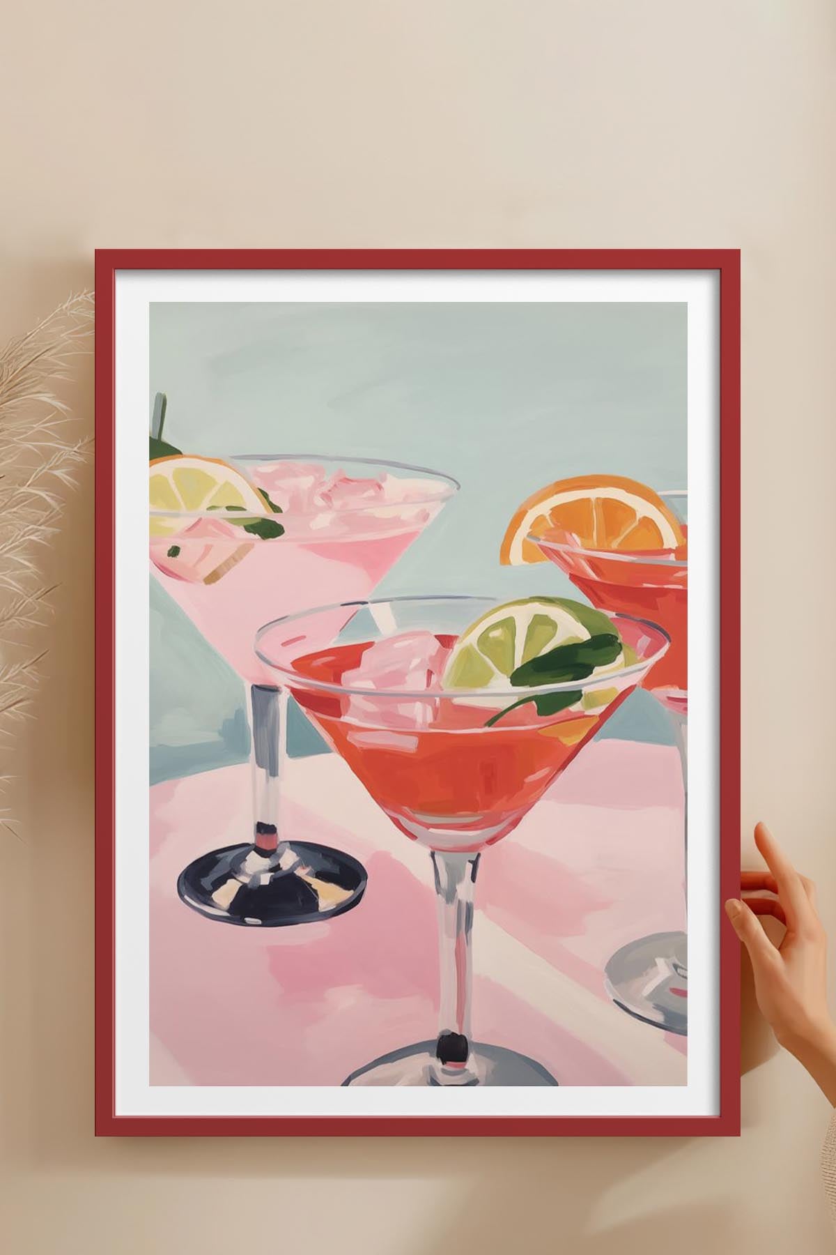 HOMEPACK Ahşap Çerçeveli Tablo Çerçeveli Poster Sanatsal Modern Duvar Dekoru TK-761
