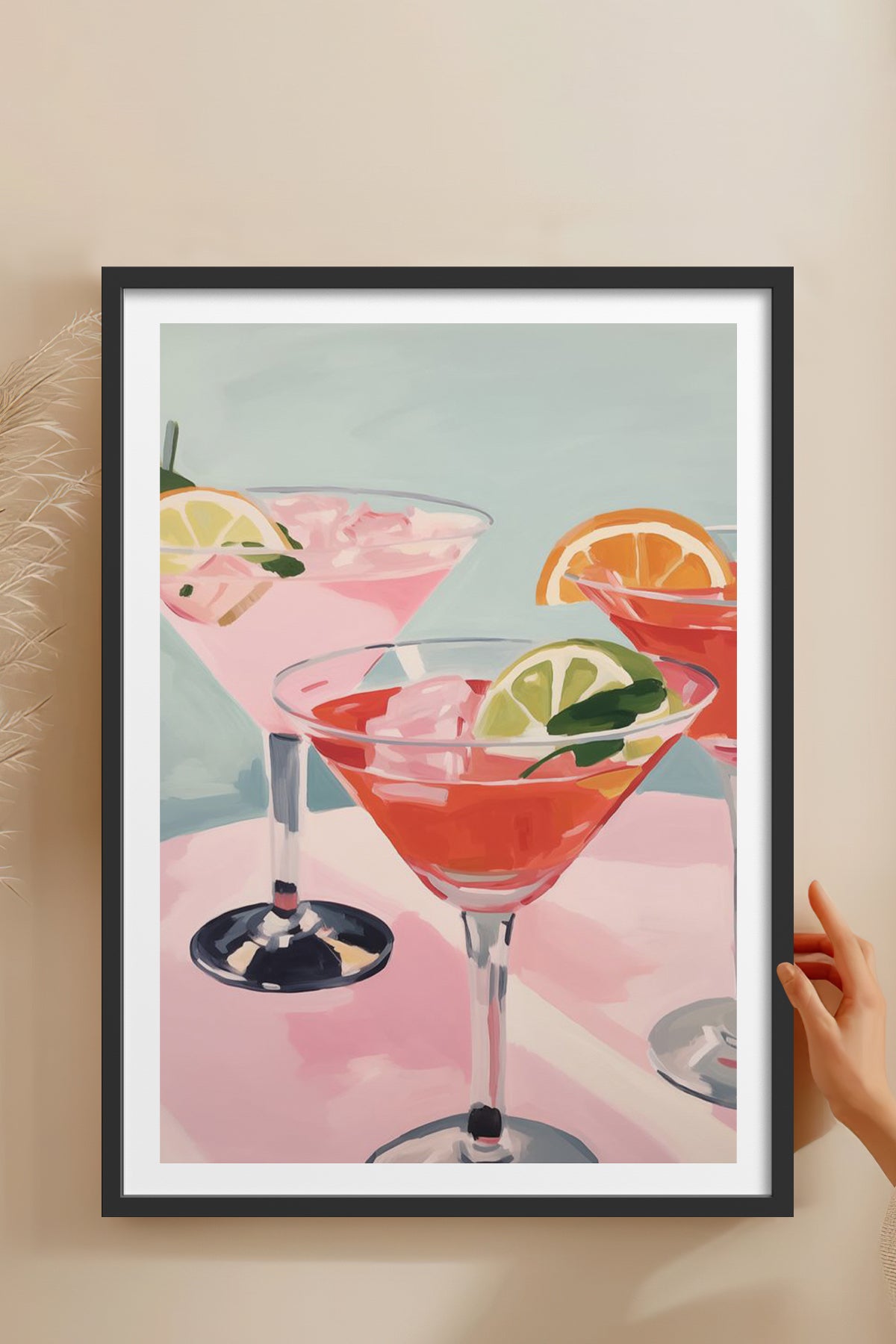 HOMEPACK Ahşap Çerçeveli Tablo Çerçeveli Poster Sanatsal Modern Duvar Dekoru TK-761