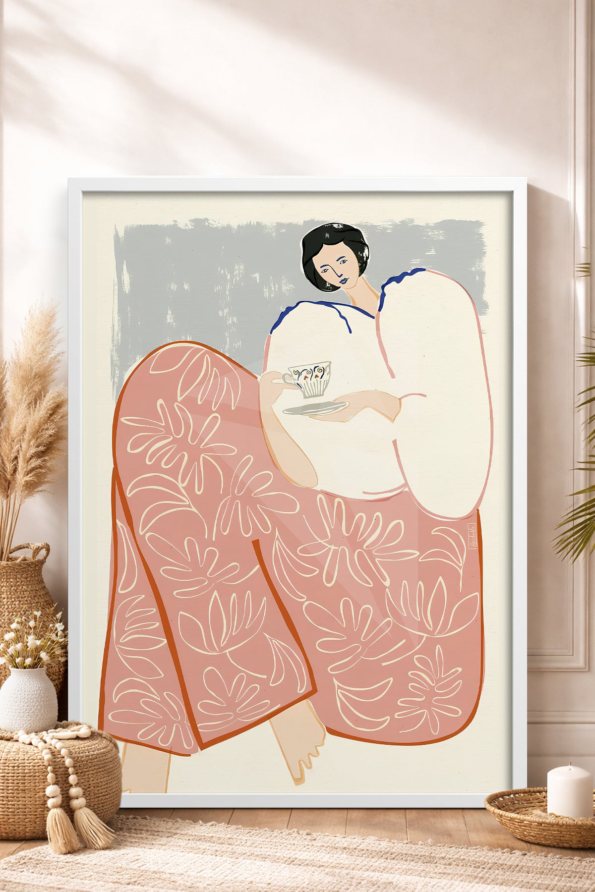 HOMEPACK Ahşap Çerçeveli Tablo Çerçeveli Poster Sanatsal Modern Duvar Dekoru TK-762