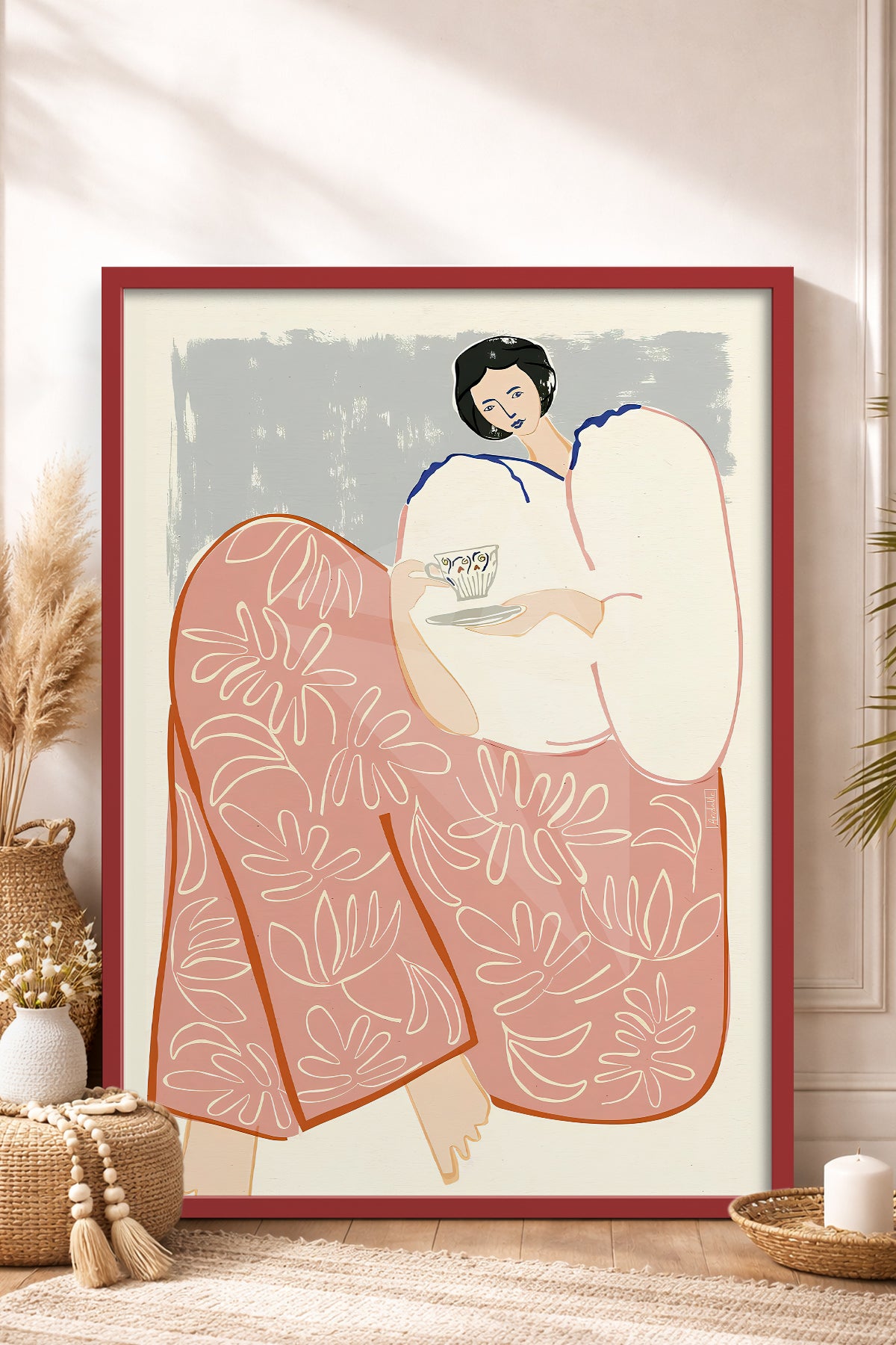 HOMEPACK Ahşap Çerçeveli Tablo Çerçeveli Poster Sanatsal Modern Duvar Dekoru TK-762