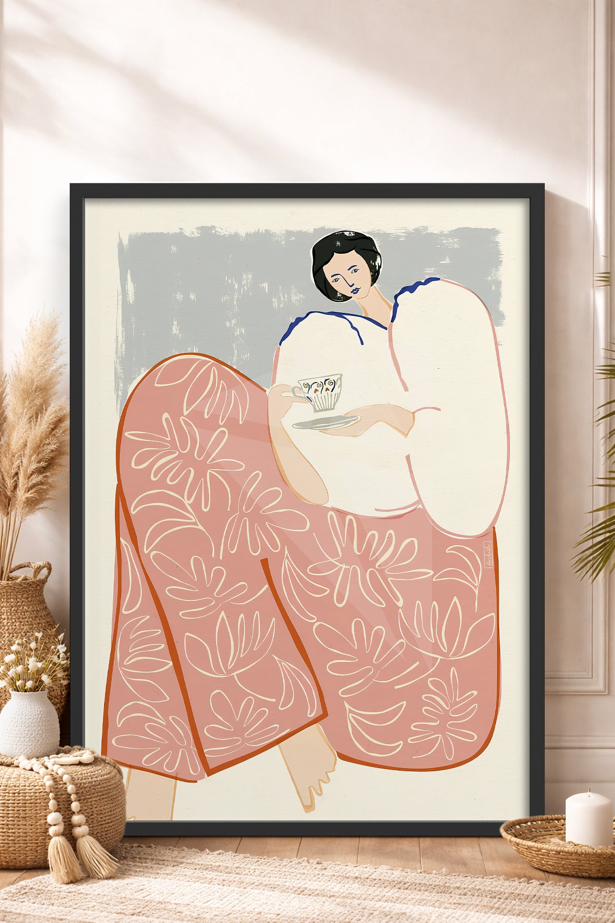 HOMEPACK Ahşap Çerçeveli Tablo Çerçeveli Poster Sanatsal Modern Duvar Dekoru TK-762