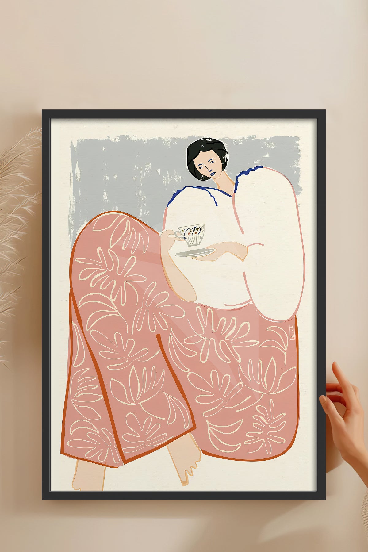 HOMEPACK Ahşap Çerçeveli Tablo Çerçeveli Poster Sanatsal Modern Duvar Dekoru TK-762
