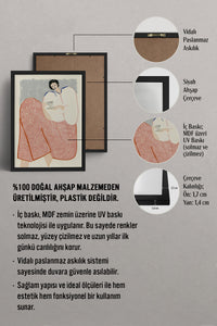 HOMEPACK Ahşap Çerçeveli Tablo Çerçeveli Poster Sanatsal Modern Duvar Dekoru TK-762