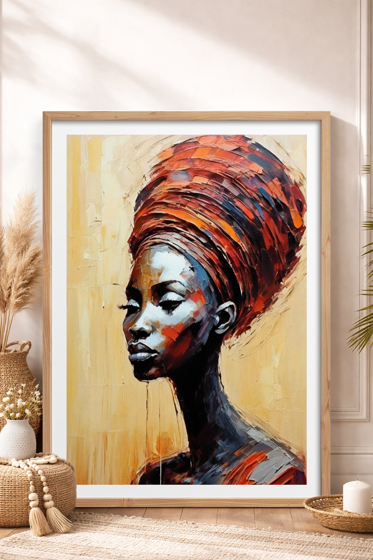 HOMEPACK Ahşap Çerçeveli Tablo Çerçeveli Poster Sanatsal Modern Duvar Dekoru TK-763