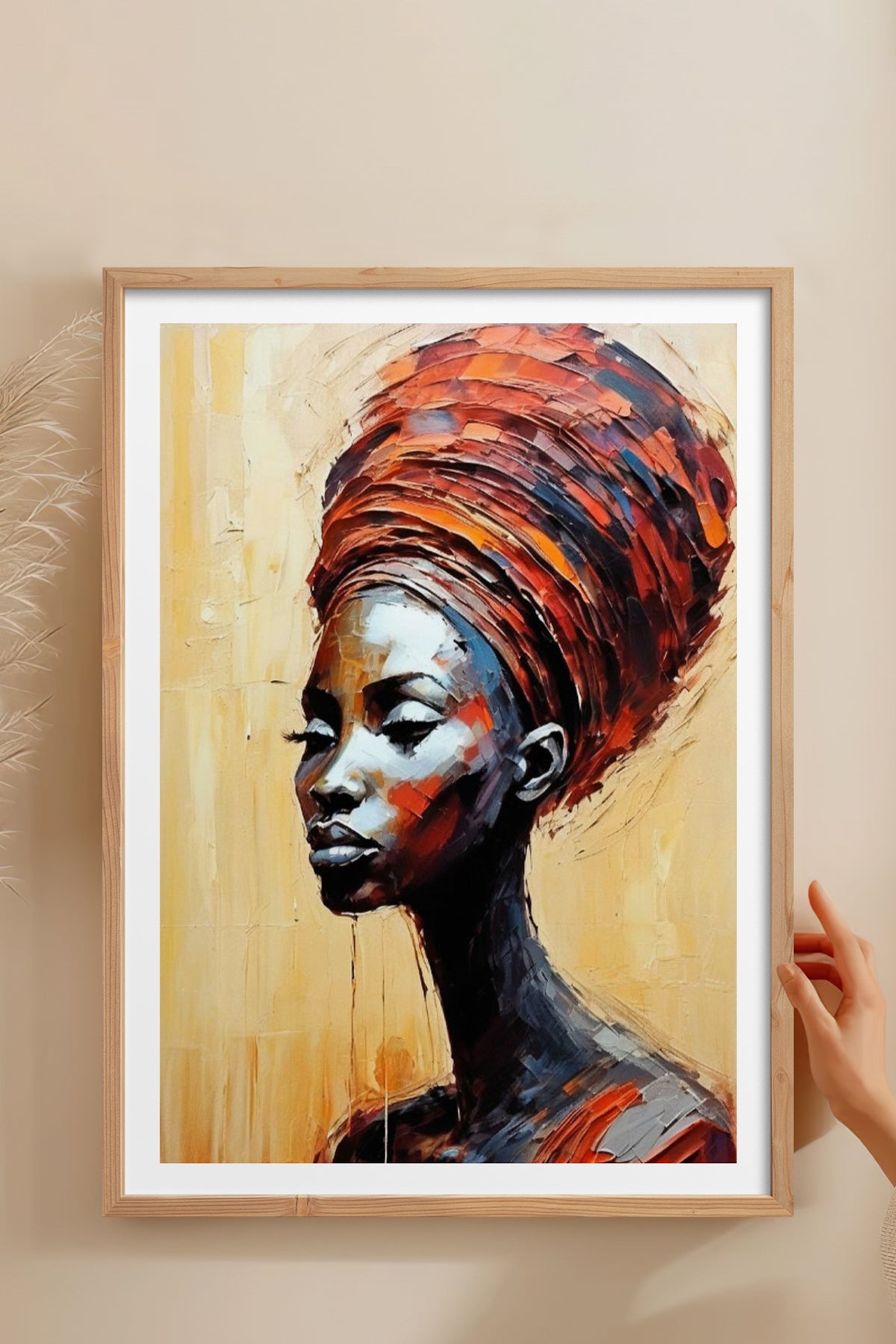 HOMEPACK Ahşap Çerçeveli Tablo Çerçeveli Poster Sanatsal Modern Duvar Dekoru TK-763