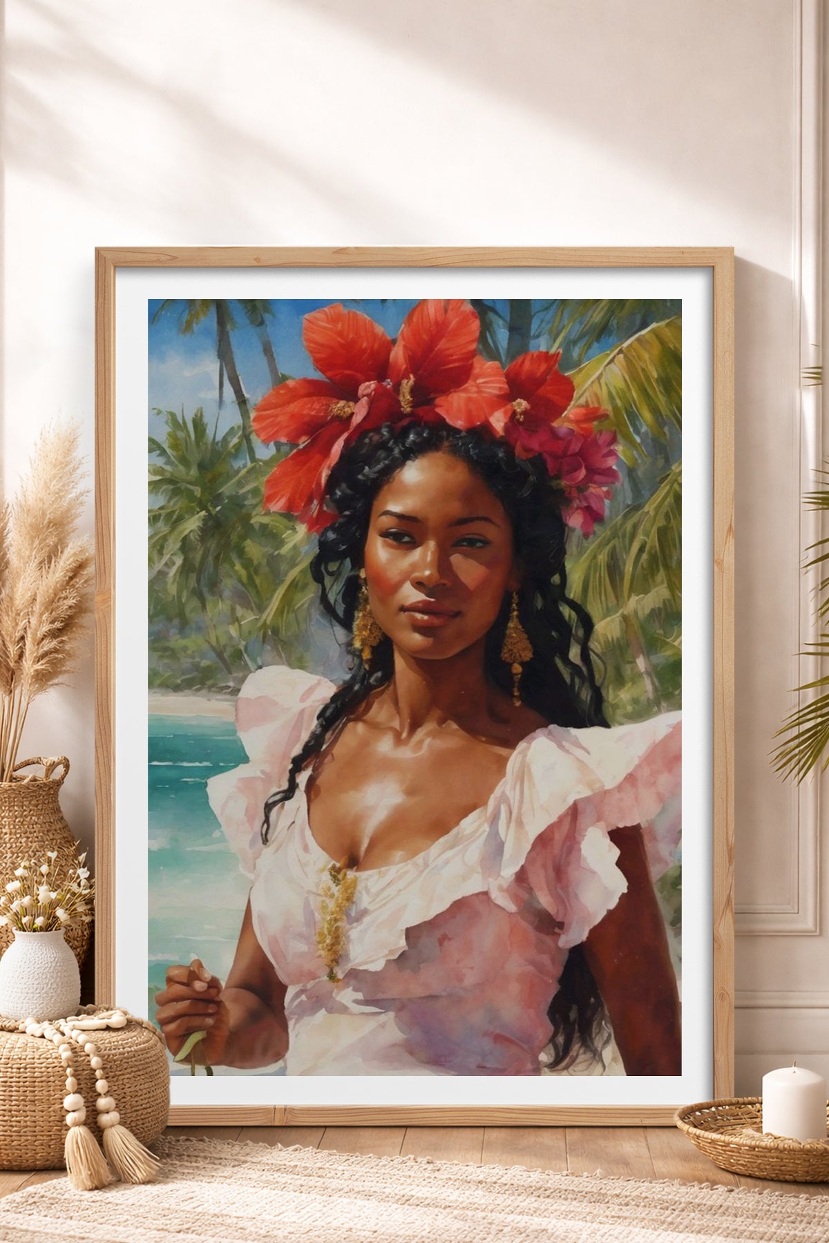 HOMEPACK Ahşap Çerçeveli Tablo Çerçeveli Poster Sanatsal Modern Duvar Dekoru TK-764