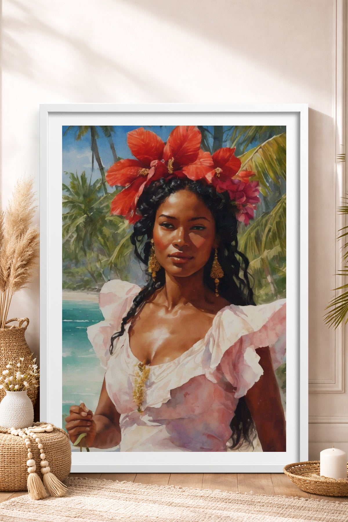 HOMEPACK Ahşap Çerçeveli Tablo Çerçeveli Poster Sanatsal Modern Duvar Dekoru TK-764