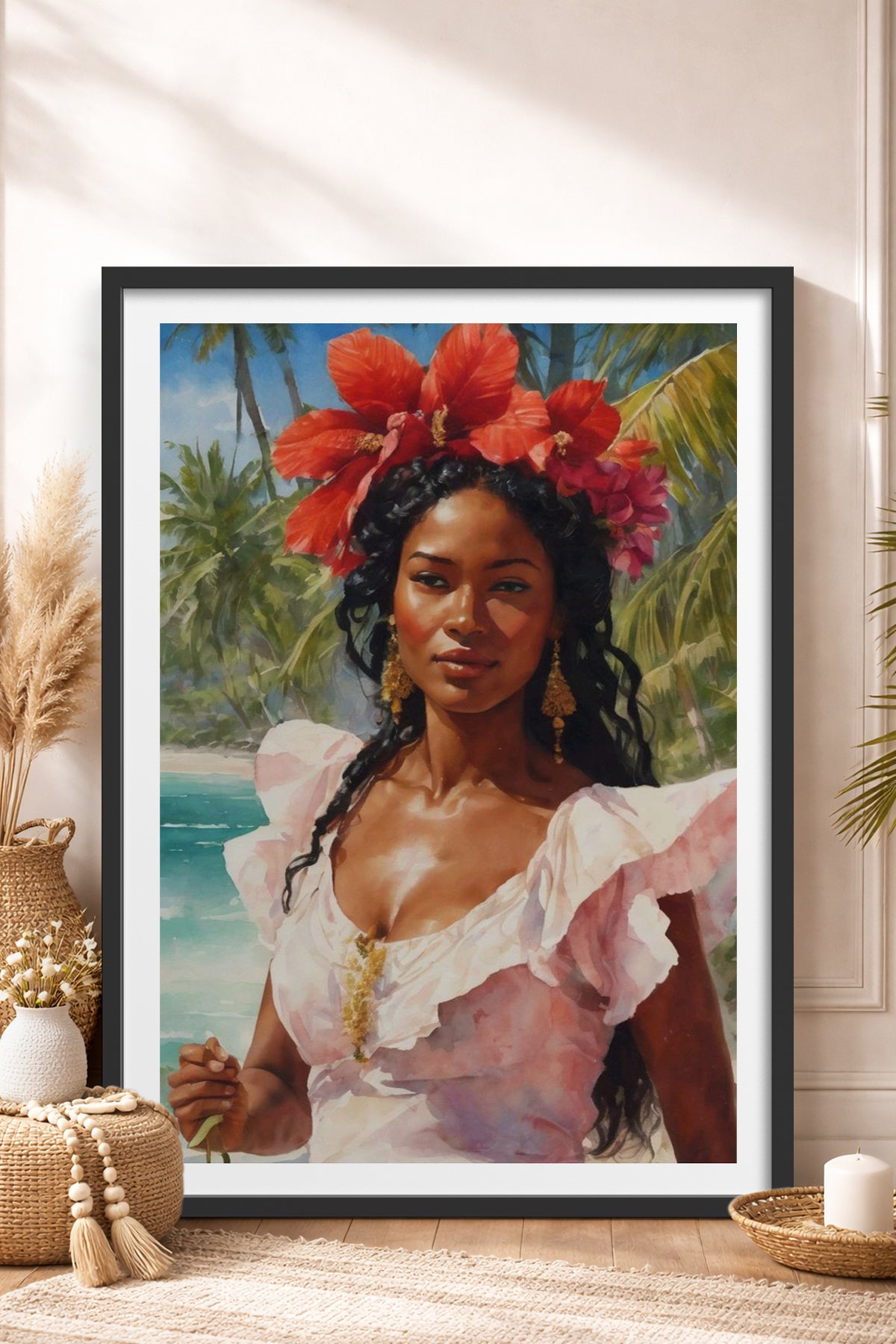 HOMEPACK Ahşap Çerçeveli Tablo Çerçeveli Poster Sanatsal Modern Duvar Dekoru TK-764