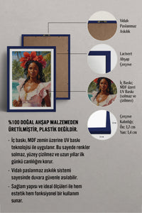 HOMEPACK Ahşap Çerçeveli Tablo Çerçeveli Poster Sanatsal Modern Duvar Dekoru TK-764