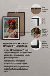 HOMEPACK Ahşap Çerçeveli Tablo Çerçeveli Poster Sanatsal Modern Duvar Dekoru TK-764