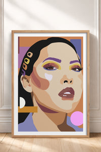 HOMEPACK Ahşap Çerçeveli Tablo Çerçeveli Poster Sanatsal Modern Duvar Dekoru TK-765