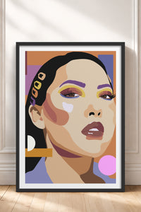 HOMEPACK Ahşap Çerçeveli Tablo Çerçeveli Poster Sanatsal Modern Duvar Dekoru TK-765