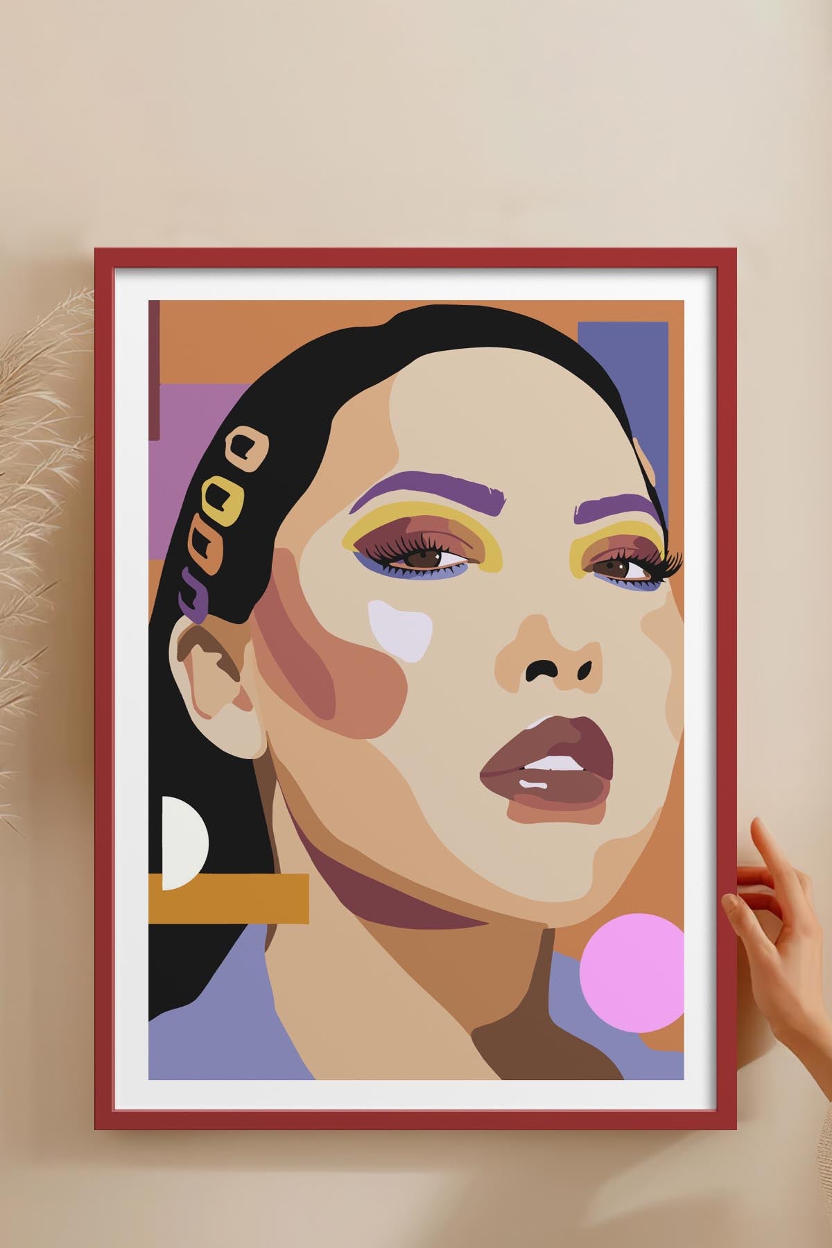 HOMEPACK Ahşap Çerçeveli Tablo Çerçeveli Poster Sanatsal Modern Duvar Dekoru TK-765