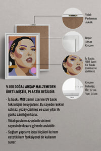 HOMEPACK Ahşap Çerçeveli Tablo Çerçeveli Poster Sanatsal Modern Duvar Dekoru TK-765