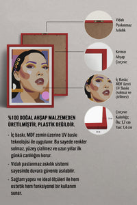 HOMEPACK Ahşap Çerçeveli Tablo Çerçeveli Poster Sanatsal Modern Duvar Dekoru TK-765
