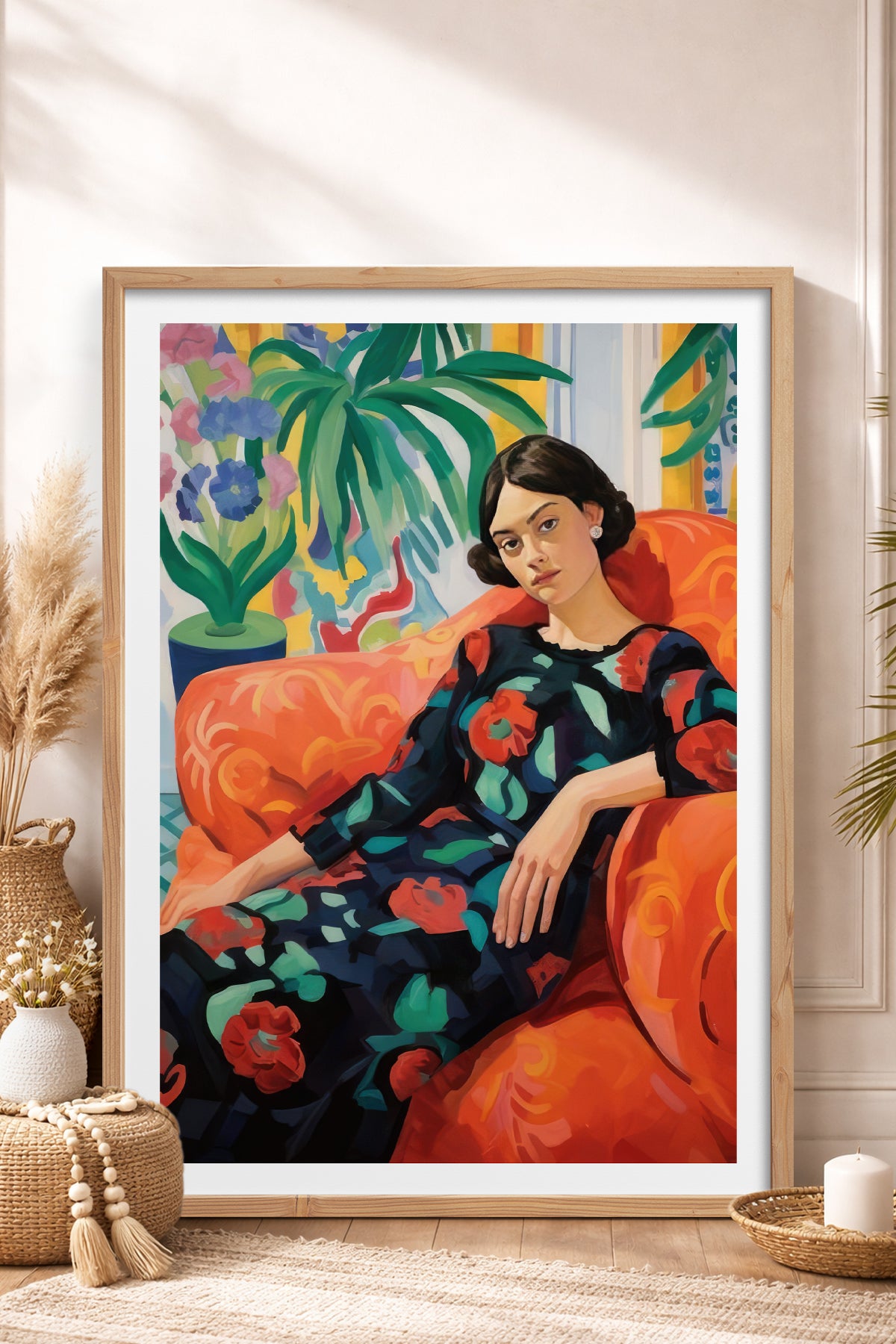 HOMEPACK Ahşap Çerçeveli Tablo Çerçeveli Poster Sanatsal Modern Duvar Dekoru TK-766