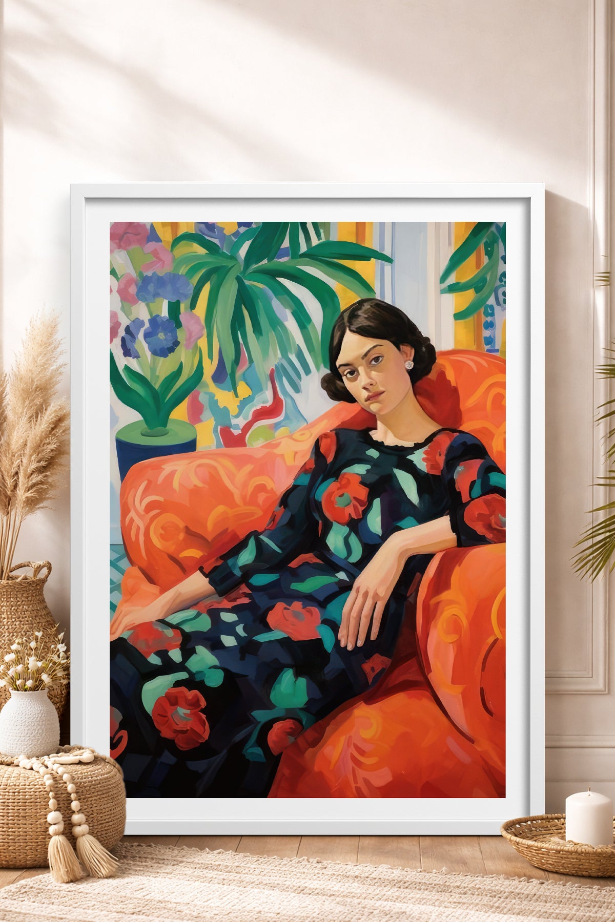 HOMEPACK Ahşap Çerçeveli Tablo Çerçeveli Poster Sanatsal Modern Duvar Dekoru TK-766