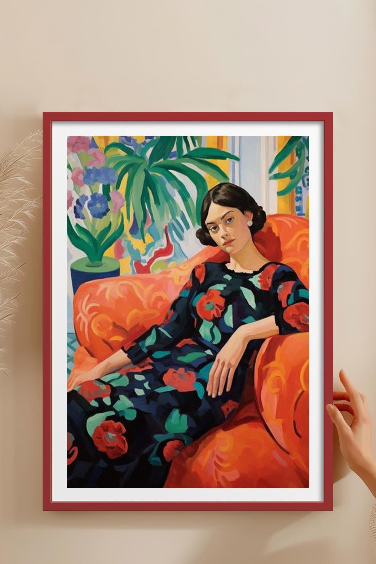 HOMEPACK Ahşap Çerçeveli Tablo Çerçeveli Poster Sanatsal Modern Duvar Dekoru TK-766