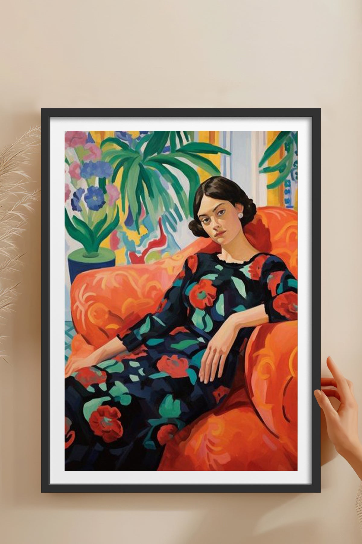 HOMEPACK Ahşap Çerçeveli Tablo Çerçeveli Poster Sanatsal Modern Duvar Dekoru TK-766