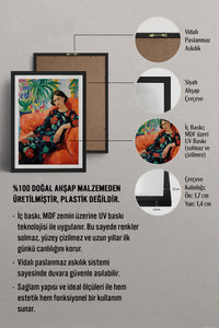 HOMEPACK Ahşap Çerçeveli Tablo Çerçeveli Poster Sanatsal Modern Duvar Dekoru TK-766