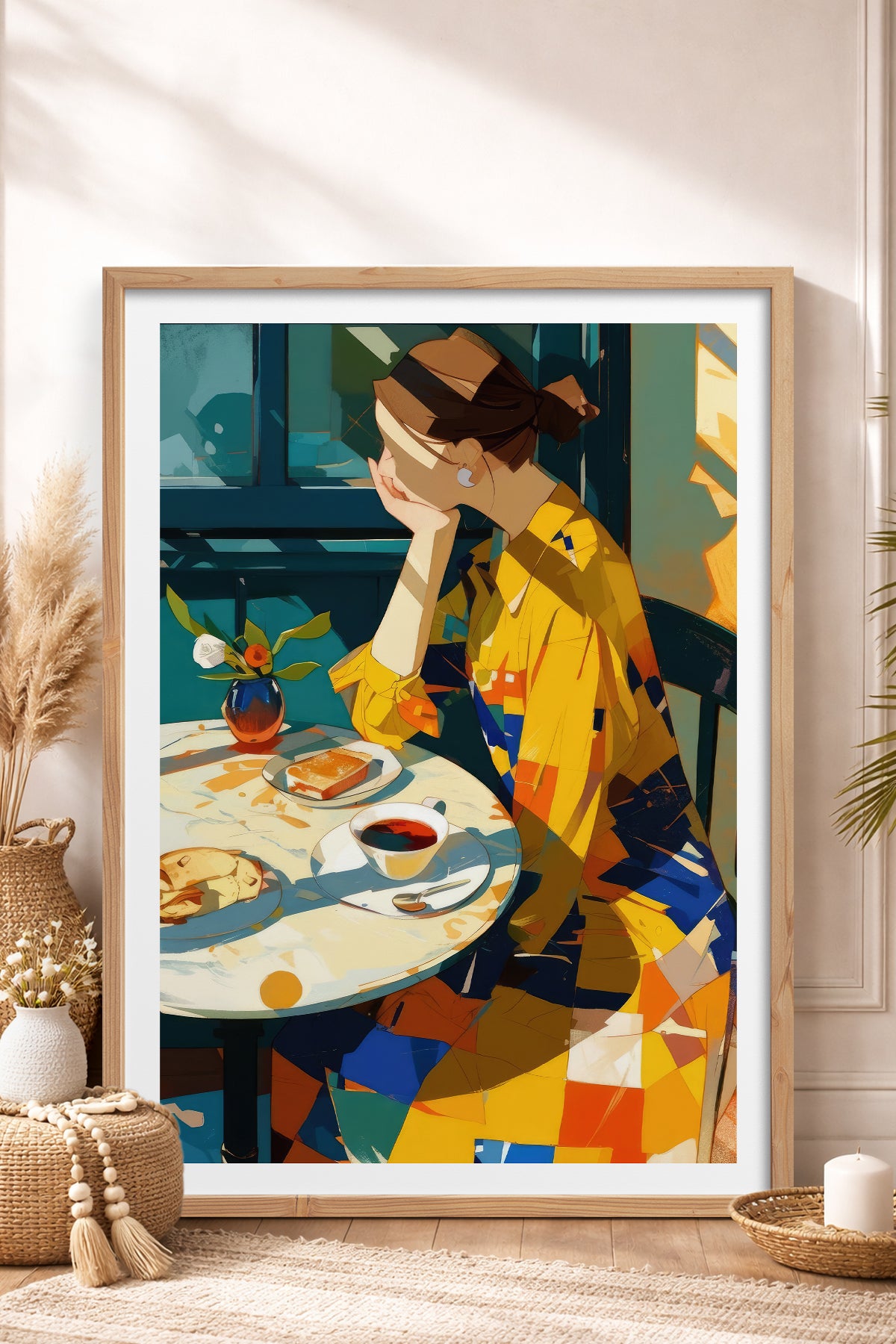 HOMEPACK Ahşap Çerçeveli Tablo Çerçeveli Poster Sanatsal Modern Duvar Dekoru TK-767