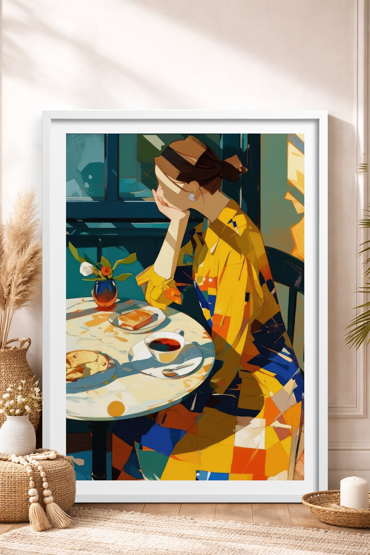 HOMEPACK Ahşap Çerçeveli Tablo Çerçeveli Poster Sanatsal Modern Duvar Dekoru TK-767