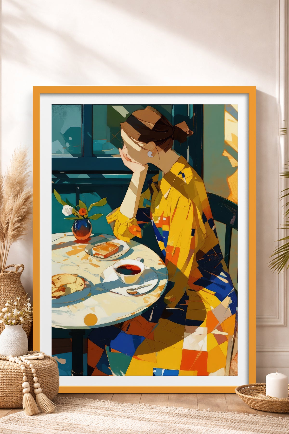 HOMEPACK Ahşap Çerçeveli Tablo Çerçeveli Poster Sanatsal Modern Duvar Dekoru TK-767