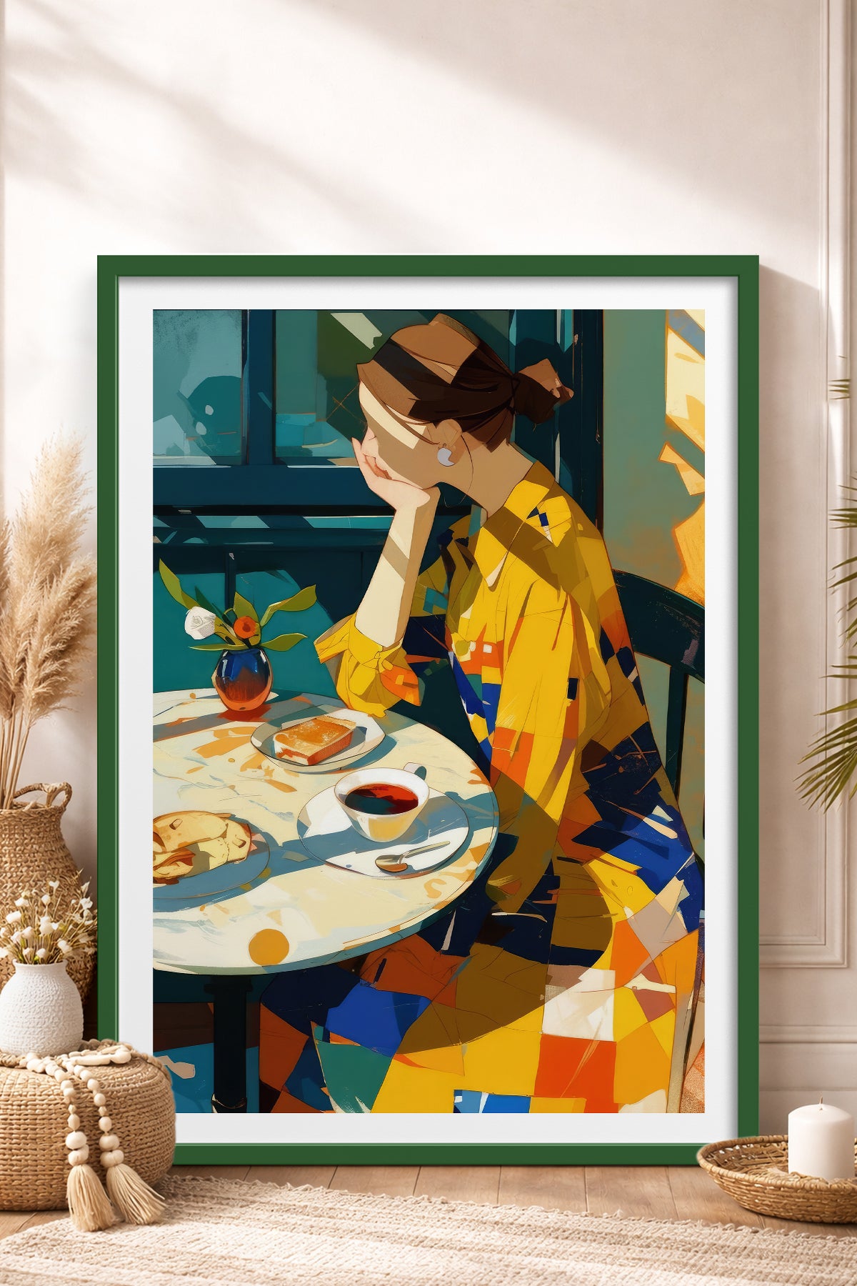 HOMEPACK Ahşap Çerçeveli Tablo Çerçeveli Poster Sanatsal Modern Duvar Dekoru TK-767