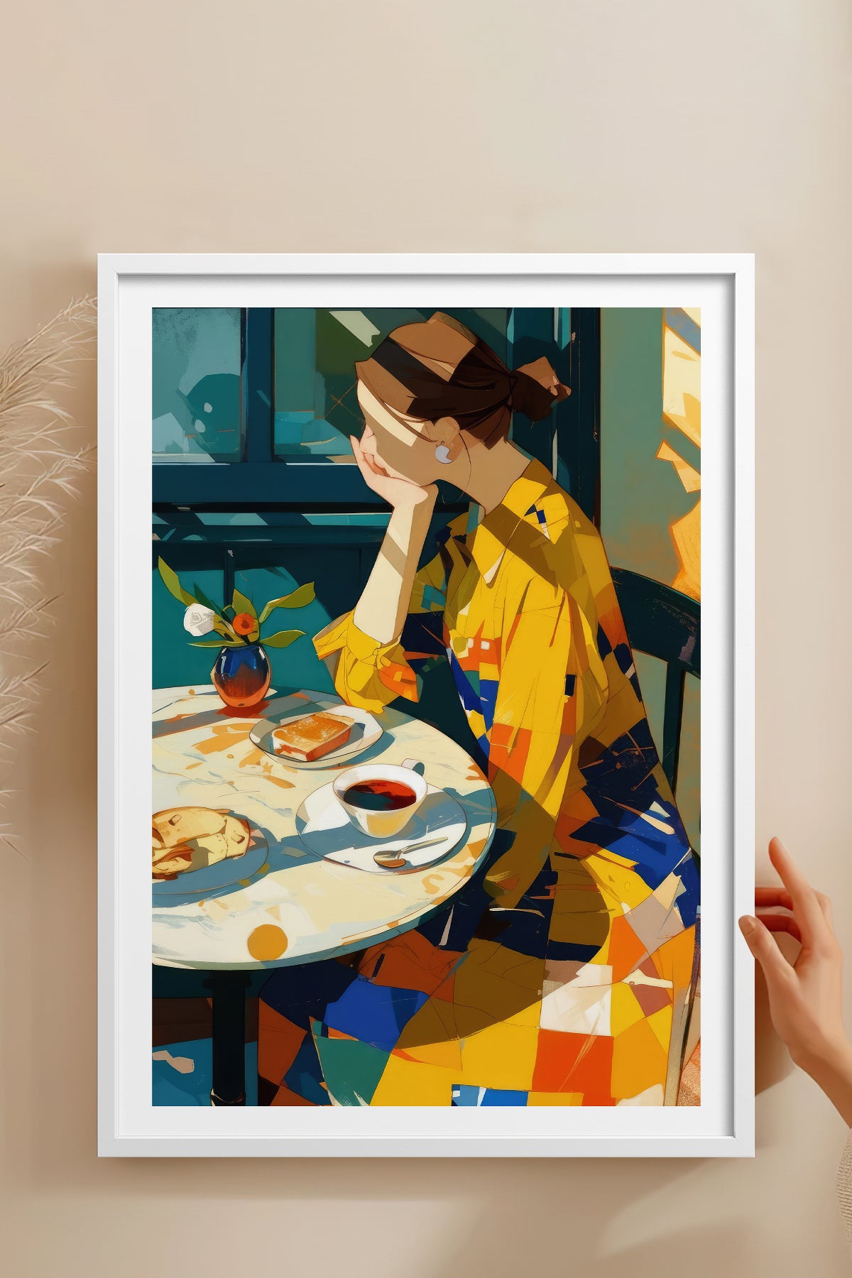 HOMEPACK Ahşap Çerçeveli Tablo Çerçeveli Poster Sanatsal Modern Duvar Dekoru TK-767