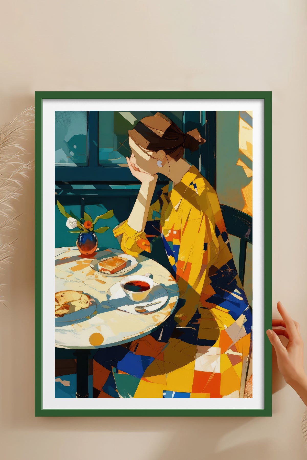 HOMEPACK Ahşap Çerçeveli Tablo Çerçeveli Poster Sanatsal Modern Duvar Dekoru TK-767
