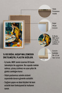 HOMEPACK Ahşap Çerçeveli Tablo Çerçeveli Poster Sanatsal Modern Duvar Dekoru TK-767